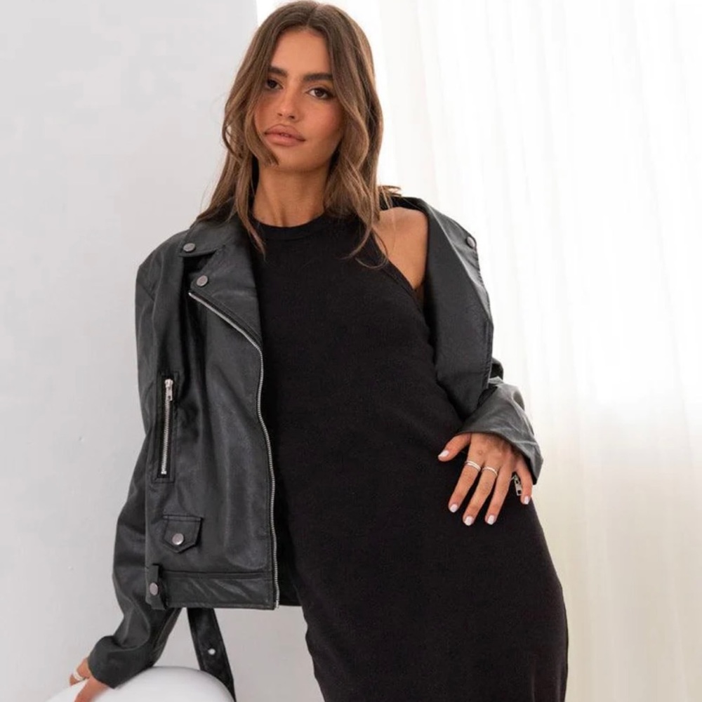 Peppermayo Exclusive - Blaze PU Biker Jacket - Black